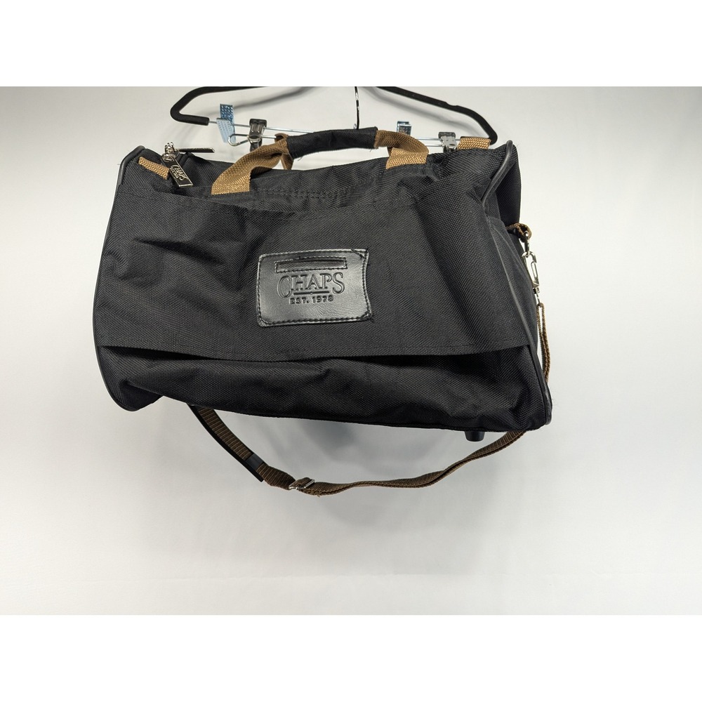 Chaps Black‎ Canvas Duffle Bag Travel Weekender Overnight Bag